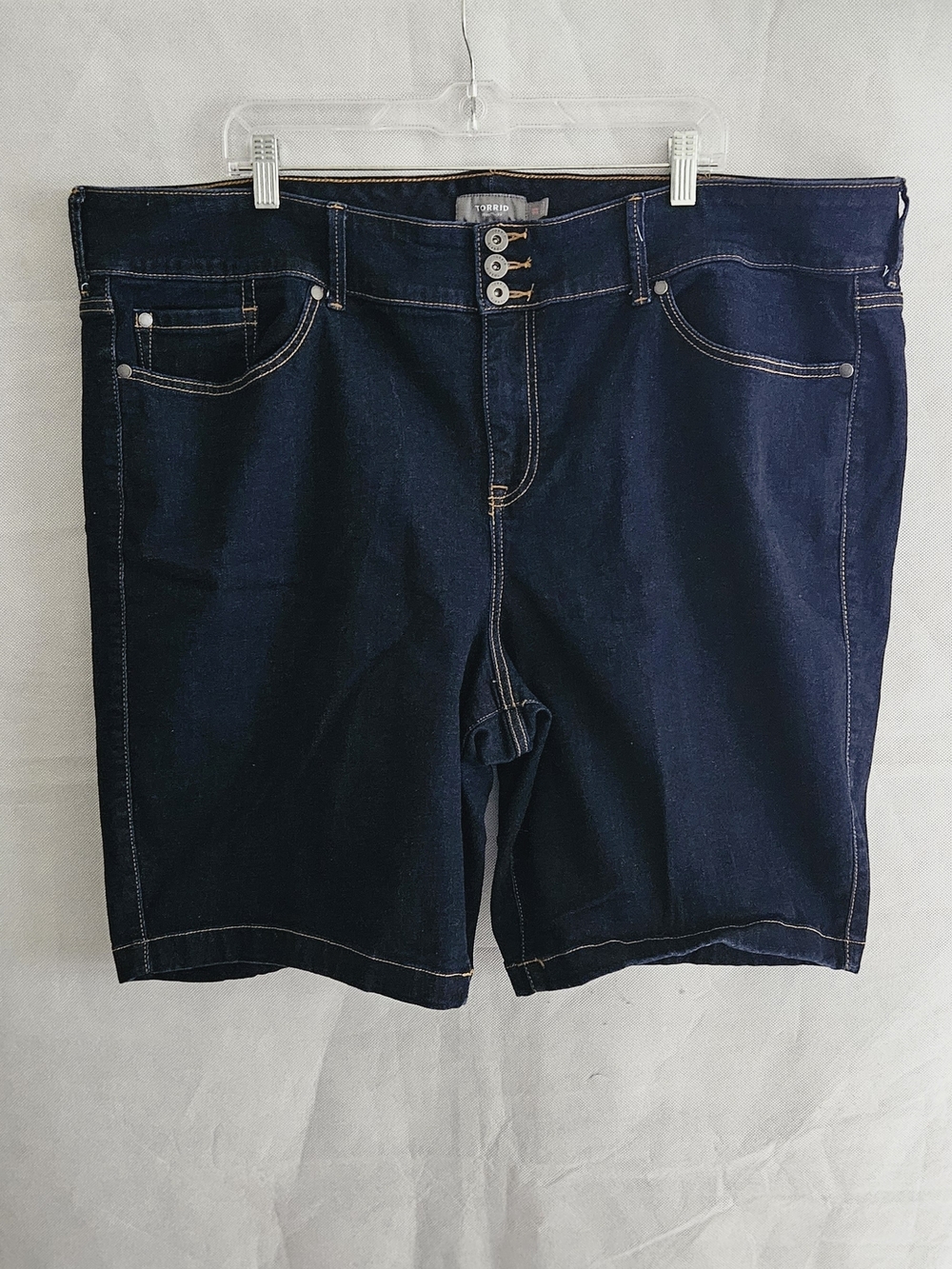 Torrid Dark Wash Denim Bermuda Shorts Plus Size 28